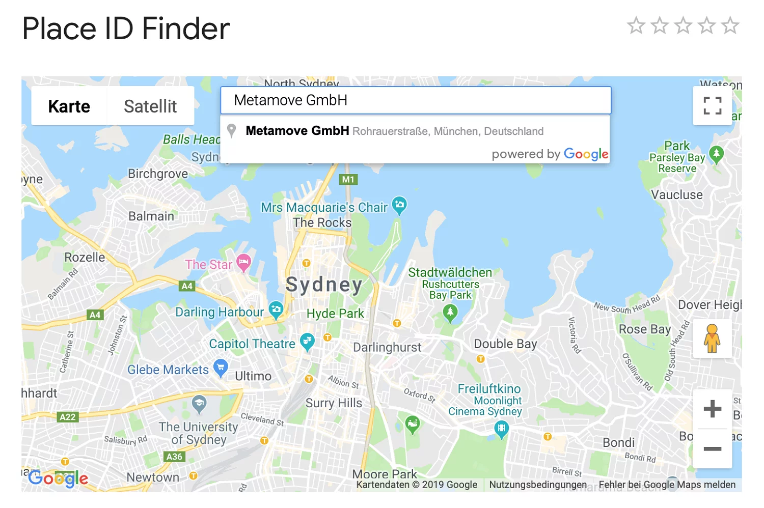 © Screenshot by Meta Move - Place ID Finder Google